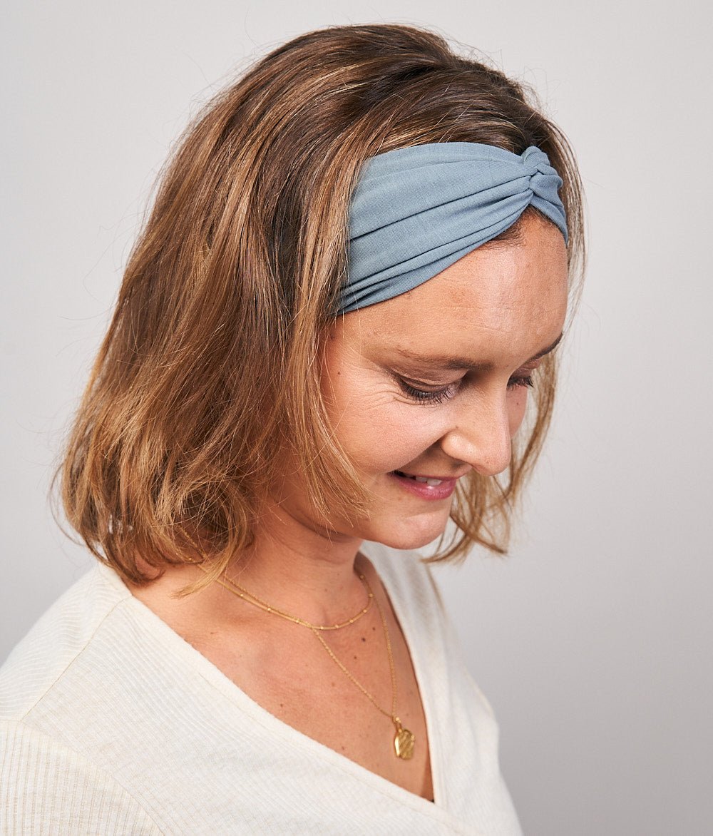 Haarband Bow aus Bio Jersey - Haarbänder - obumi - 433 - Air Blue