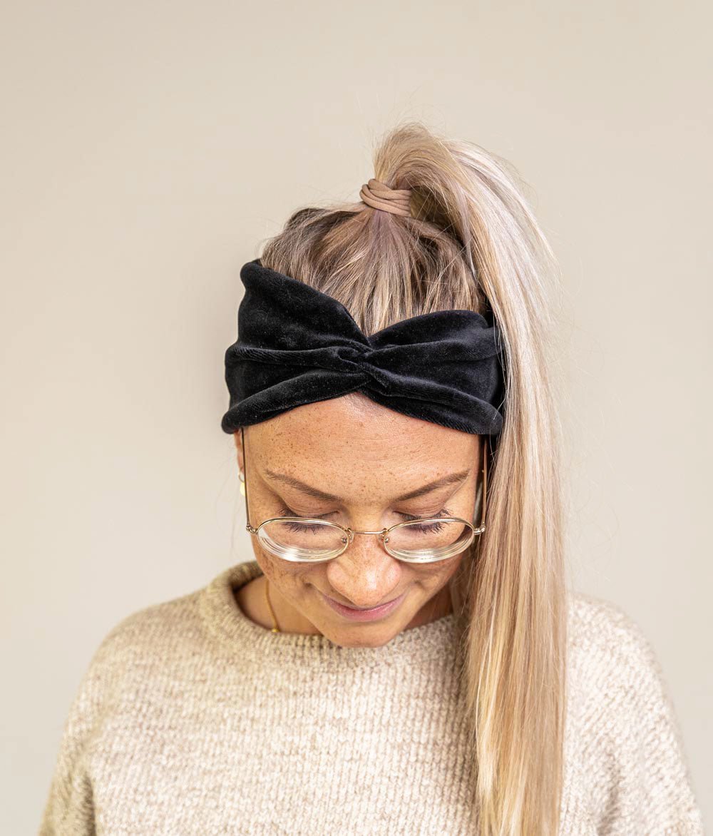 Haarband Bow aus Bio Samt - Haarbänder - obumi - 453 - Black