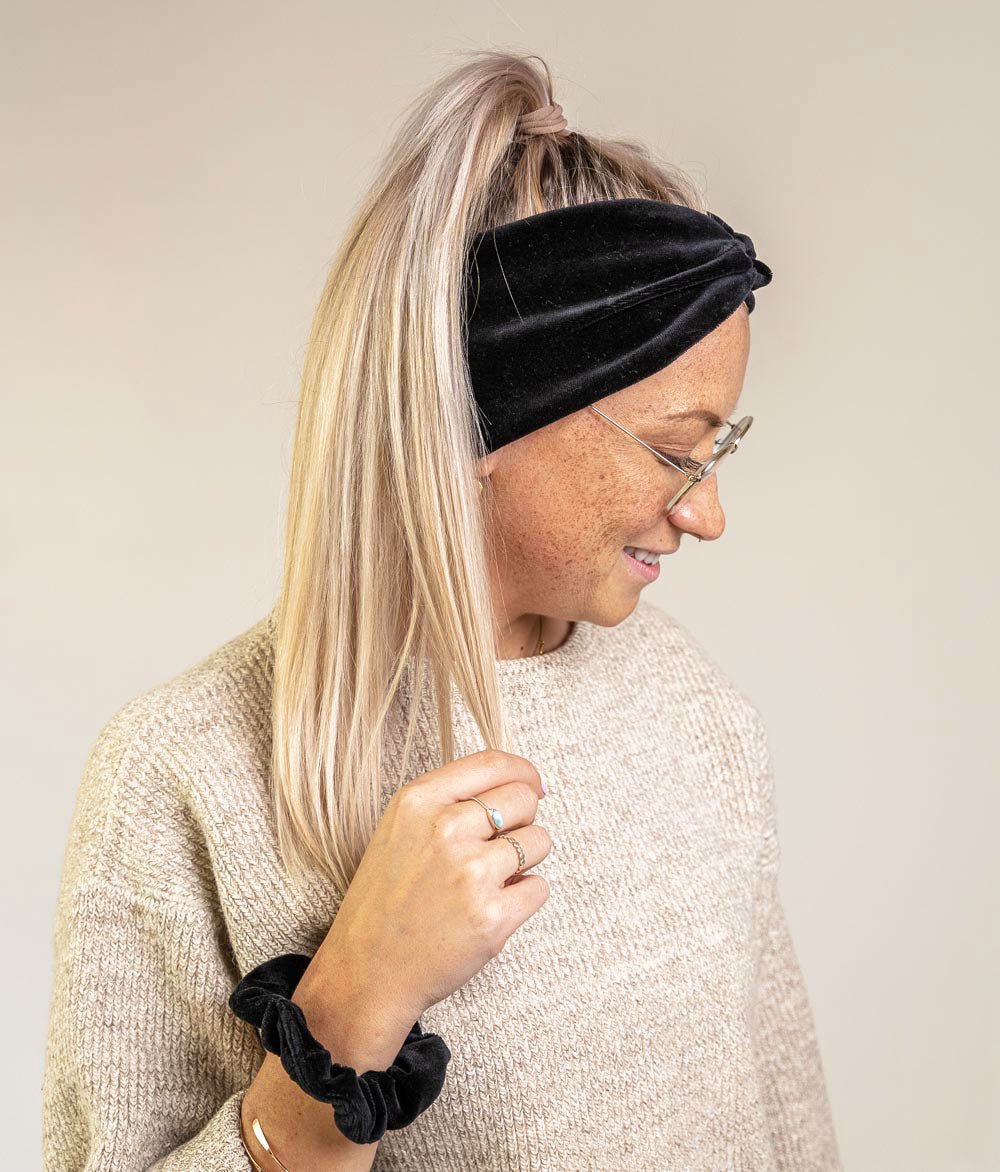 Haarband Bow aus Bio Samt - Haarbänder - obumi - 453 - Black