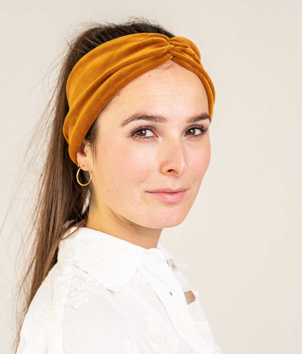 Haarband Bow aus Bio Samt - Haarbänder - obumi - 455 - Rost