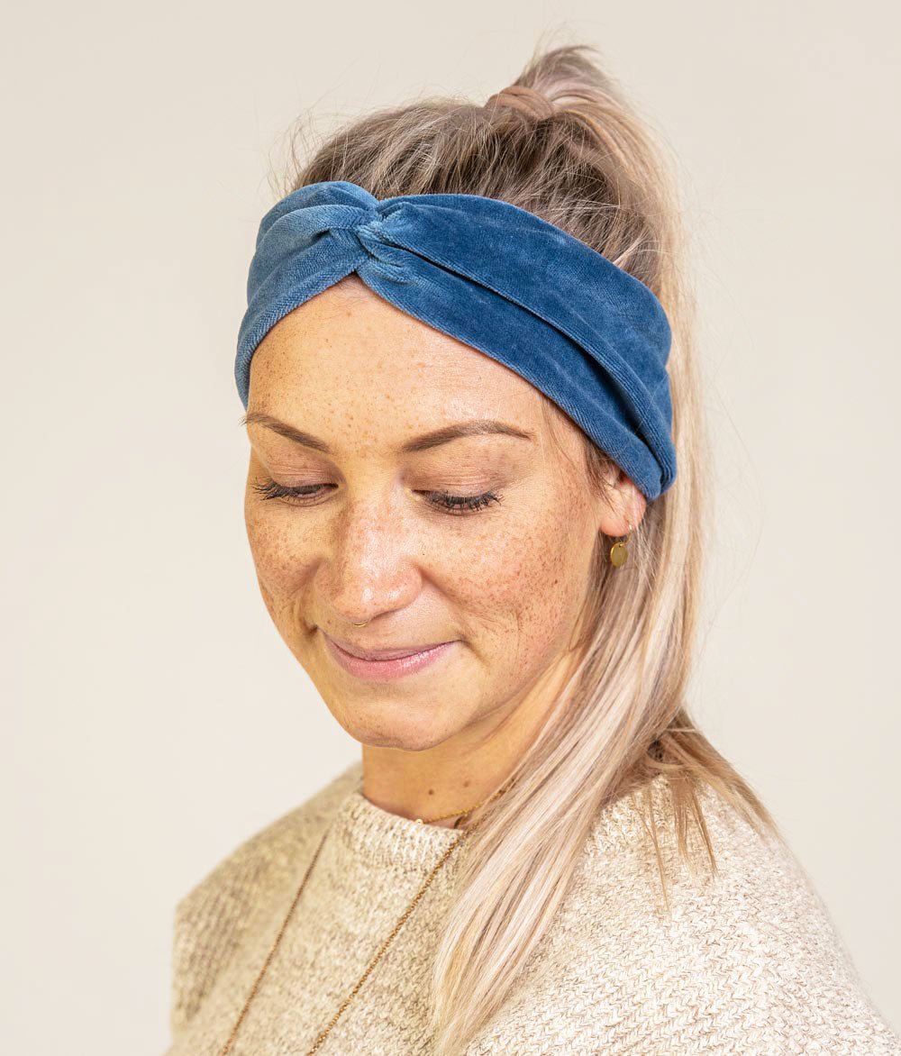 Haarband Bow aus Bio Samt - Haarbänder - obumi - 457 - Marine Blue