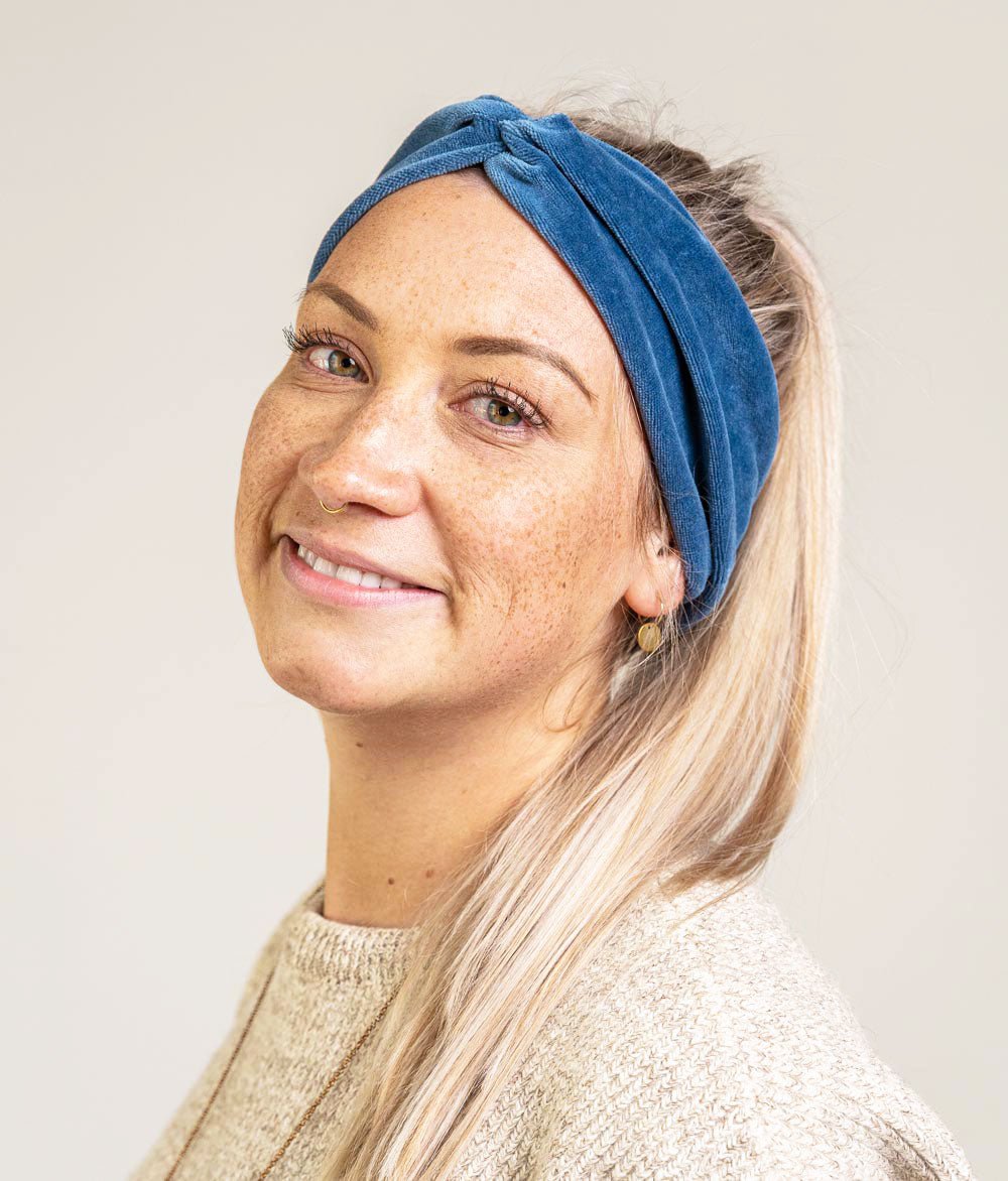 Haarband Bow aus Bio Samt - Haarbänder - obumi - 457 - Marine Blue