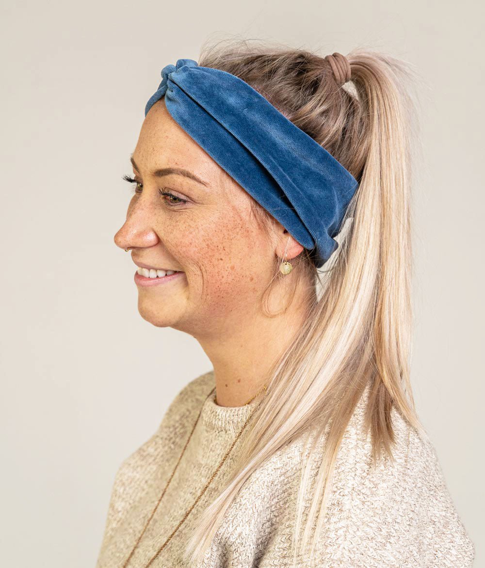 Haarband Bow aus Bio Samt - Haarbänder - obumi - 457 - Marine Blue