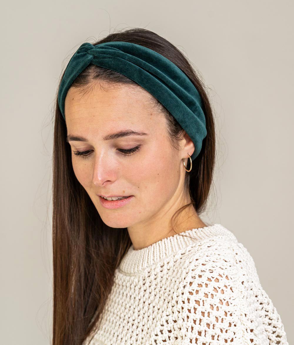 Haarband Bow aus Bio Samt - Haarbänder - obumi - 459 - Dark Green