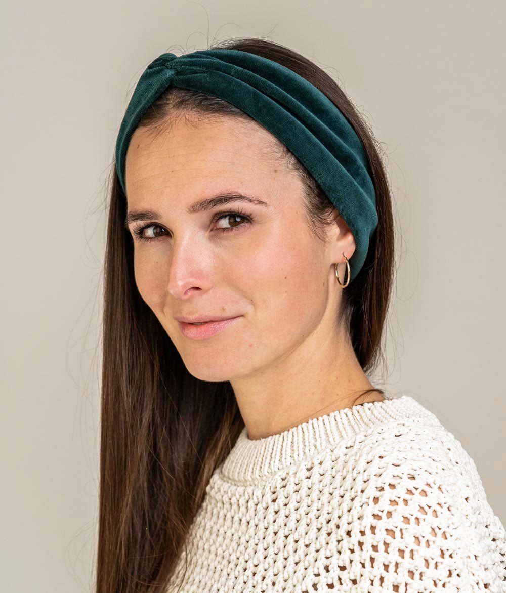 Haarband Bow aus Bio Samt - Haarbänder - obumi - 459 - Dark Green