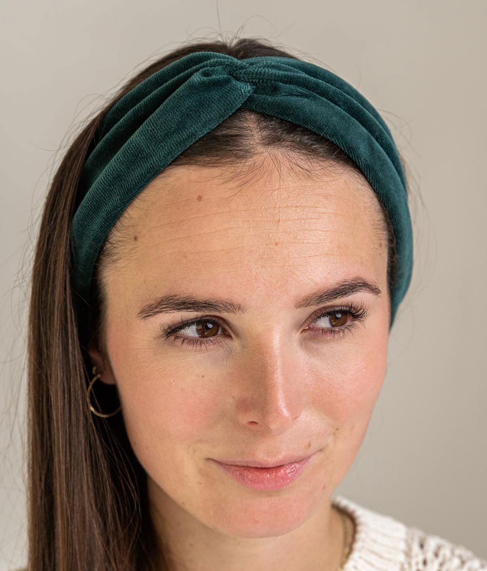 Haarband Bow aus Bio Samt - Haarbänder - obumi - 459 - Dark Green