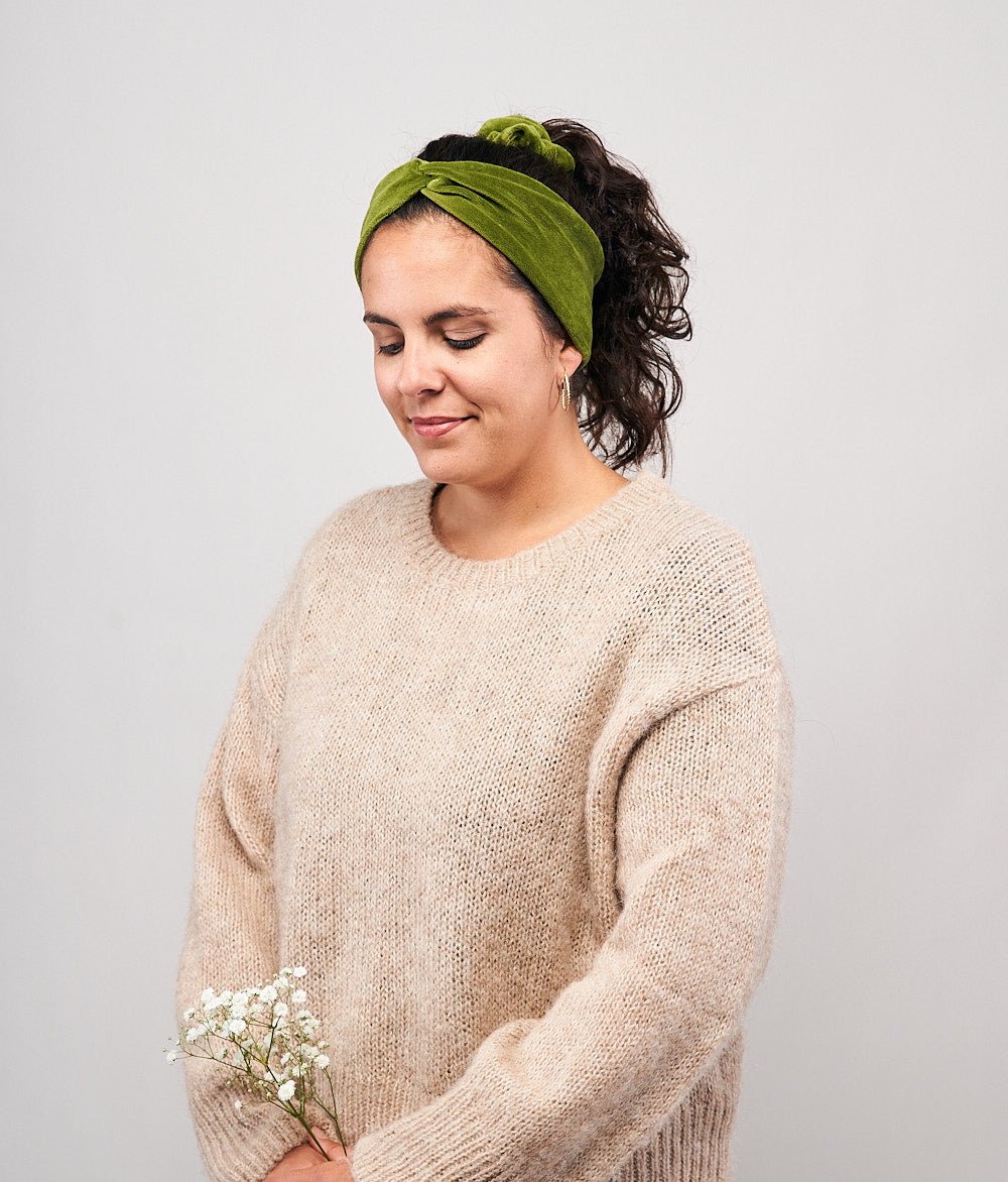 Haarband Bow aus Bio Samt - Haarbänder - obumi - 460 - Forest Green