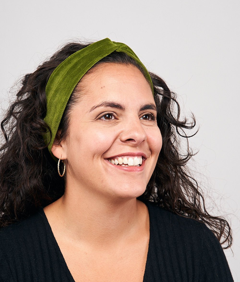 Haarband Bow aus Bio Samt - Haarbänder - obumi - 460 - Forest Green