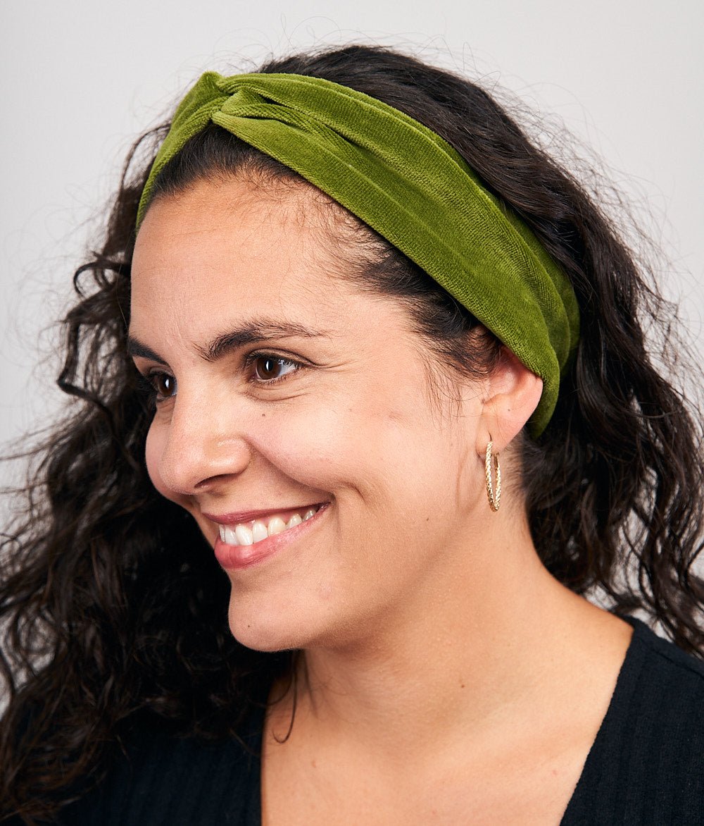 Haarband Bow aus Bio Samt - Haarbänder - obumi - 460 - Forest Green