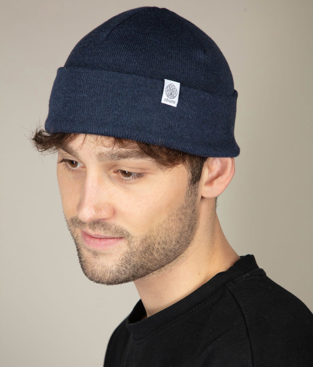 Mütze aus Bio Baumwolle - Fisherman - Mütze - obumi - 716 - Blue Melange