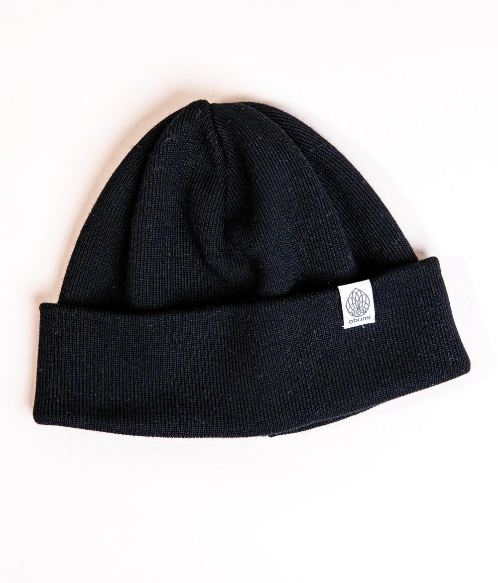Mütze Feinstrick aus Bio Baumwolle - Mütze - obumi - 715 - Black