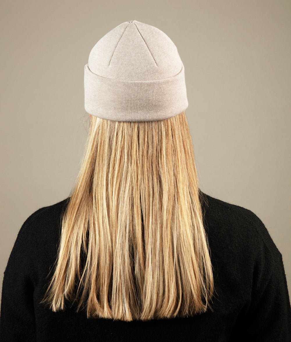 Mütze Feinstrick und Schal aus Bio Baumwolle - obumi - Blue Melange