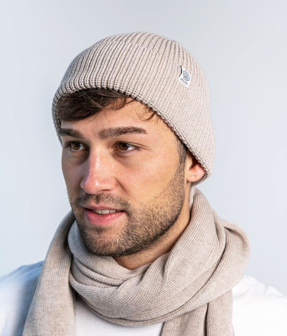 Mütze Grobstrick aus Bio Baumwolle - Mütze - obumi - 731 - Blue Melange