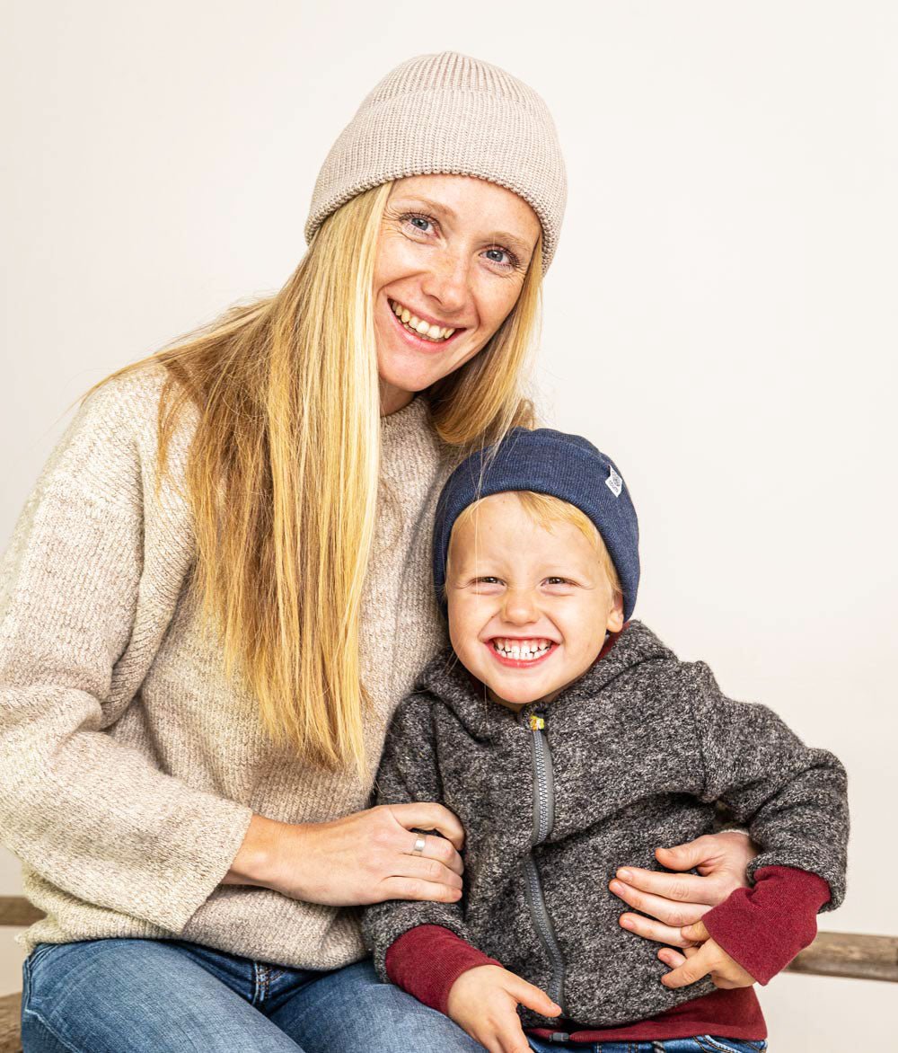 Mütze Grobstrick aus Bio Baumwolle - Mütze - obumi - 732 - Beige Melange