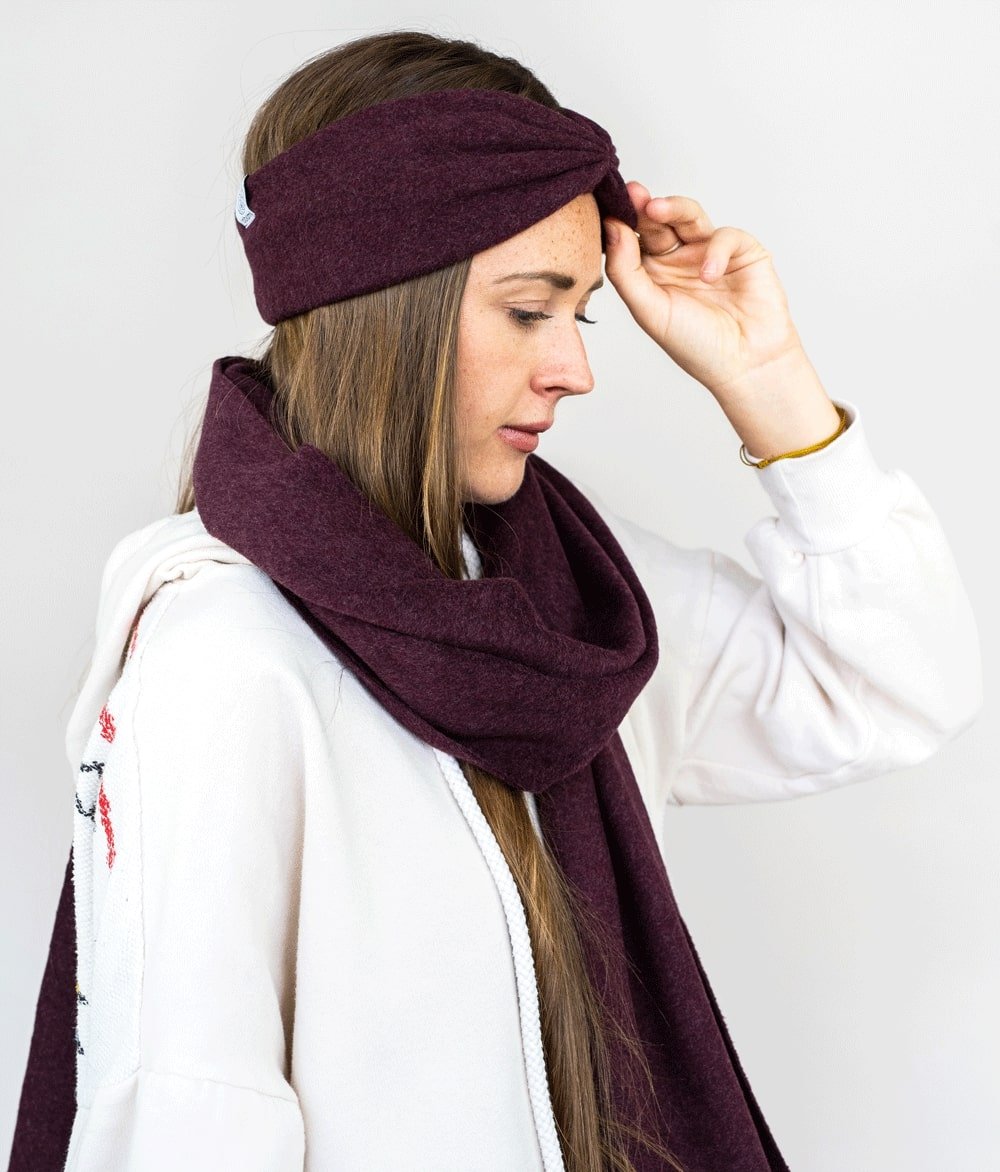 Schal aus Bio Baumwolle - obumi - 192 - Burgundy