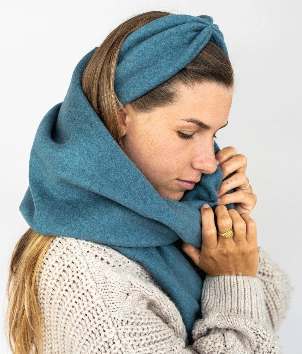 Schal aus Bio Baumwolle - obumi - 197 - Aquamarine