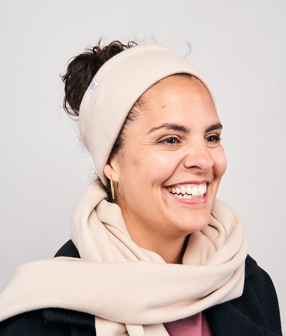 Schal aus Bio Baumwolle - obumi - 198 - Beige