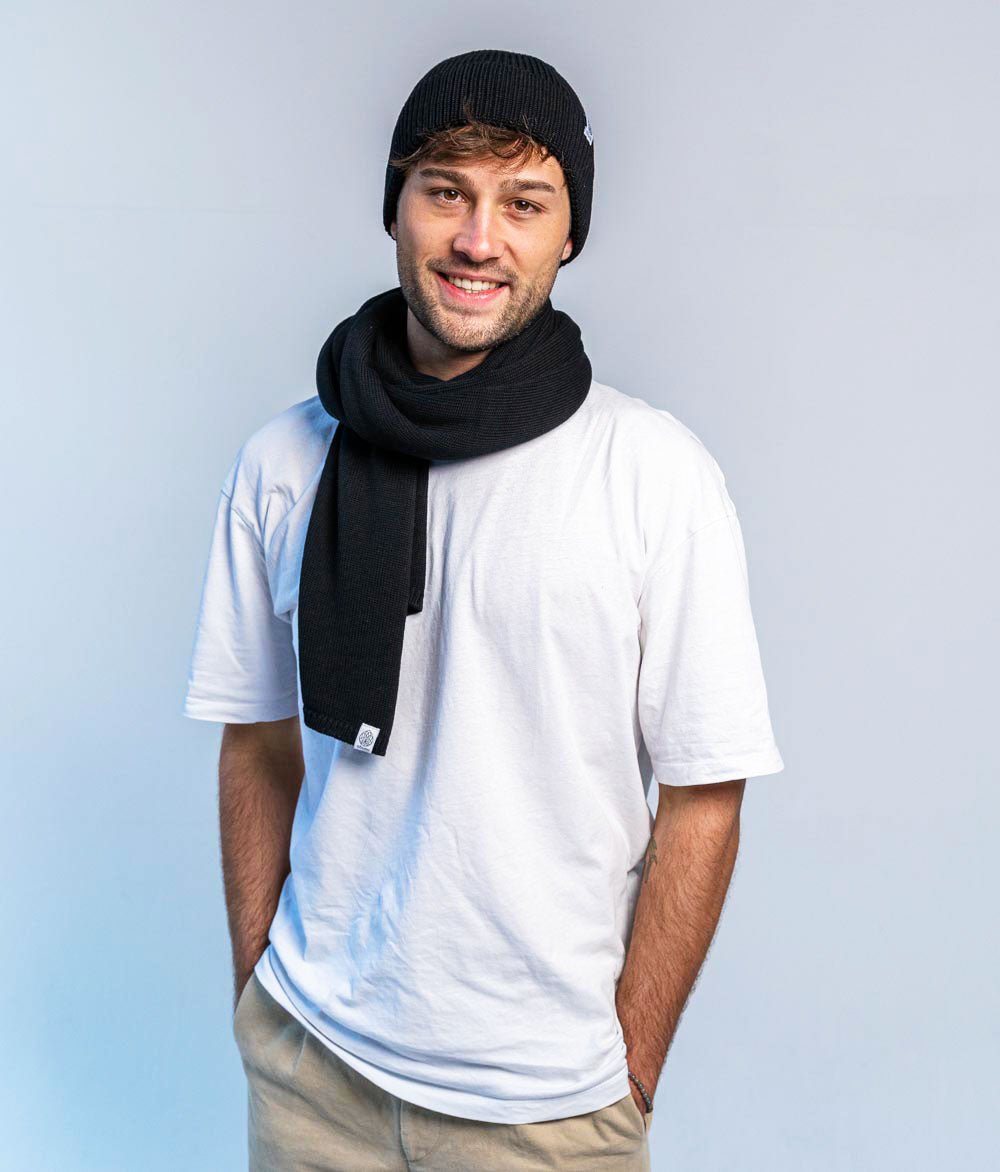 Schal Feinstrick aus Bio Baumwolle - Schals & Tücher - obumi - 760 - Black