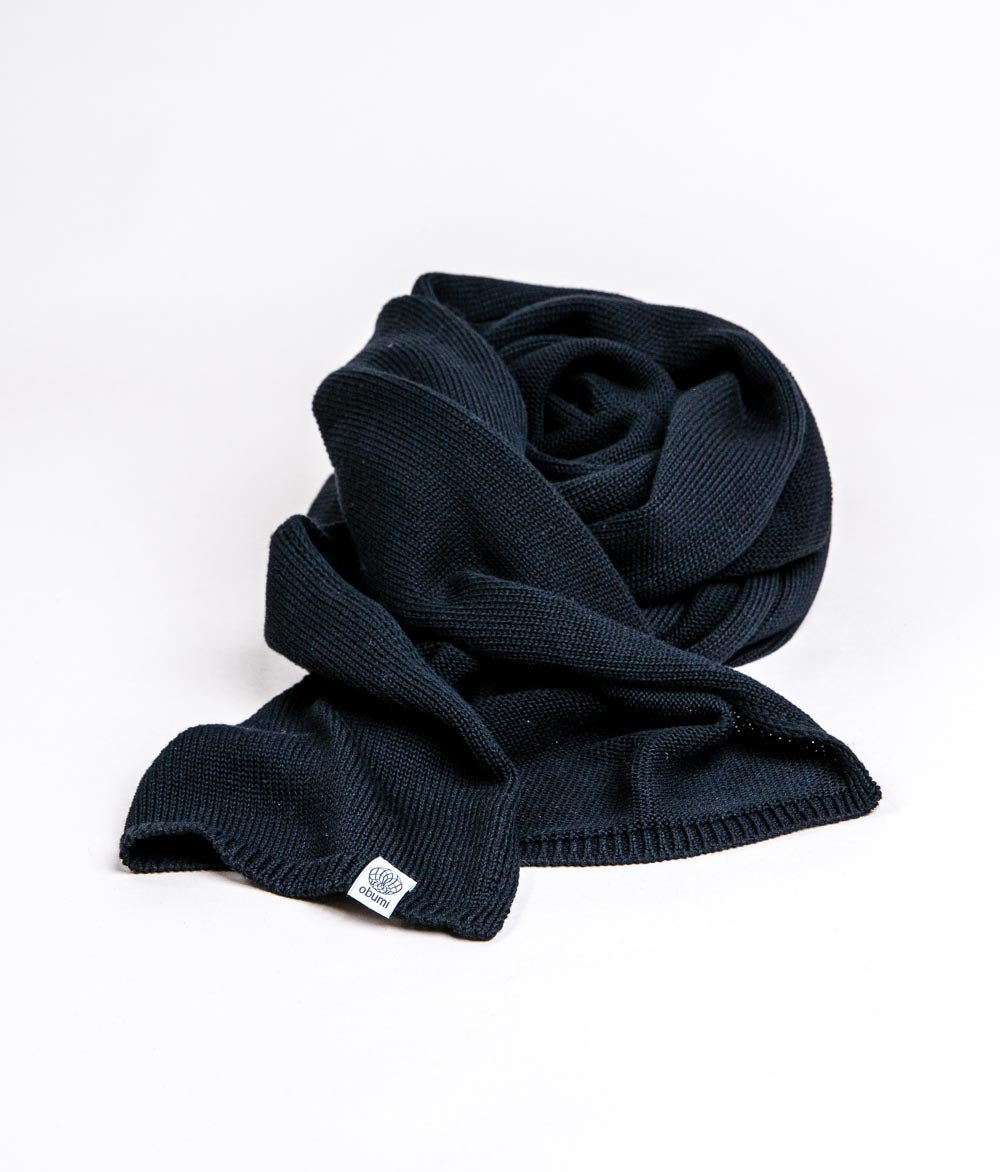 Schal Feinstrick aus Bio Baumwolle - Schals & Tücher - obumi - 760 - Black