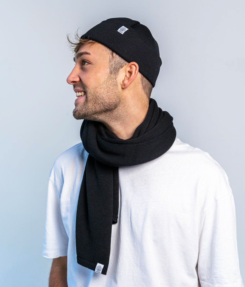 Schal Feinstrick aus Bio Baumwolle - Schals & Tücher - obumi - 760 - Black