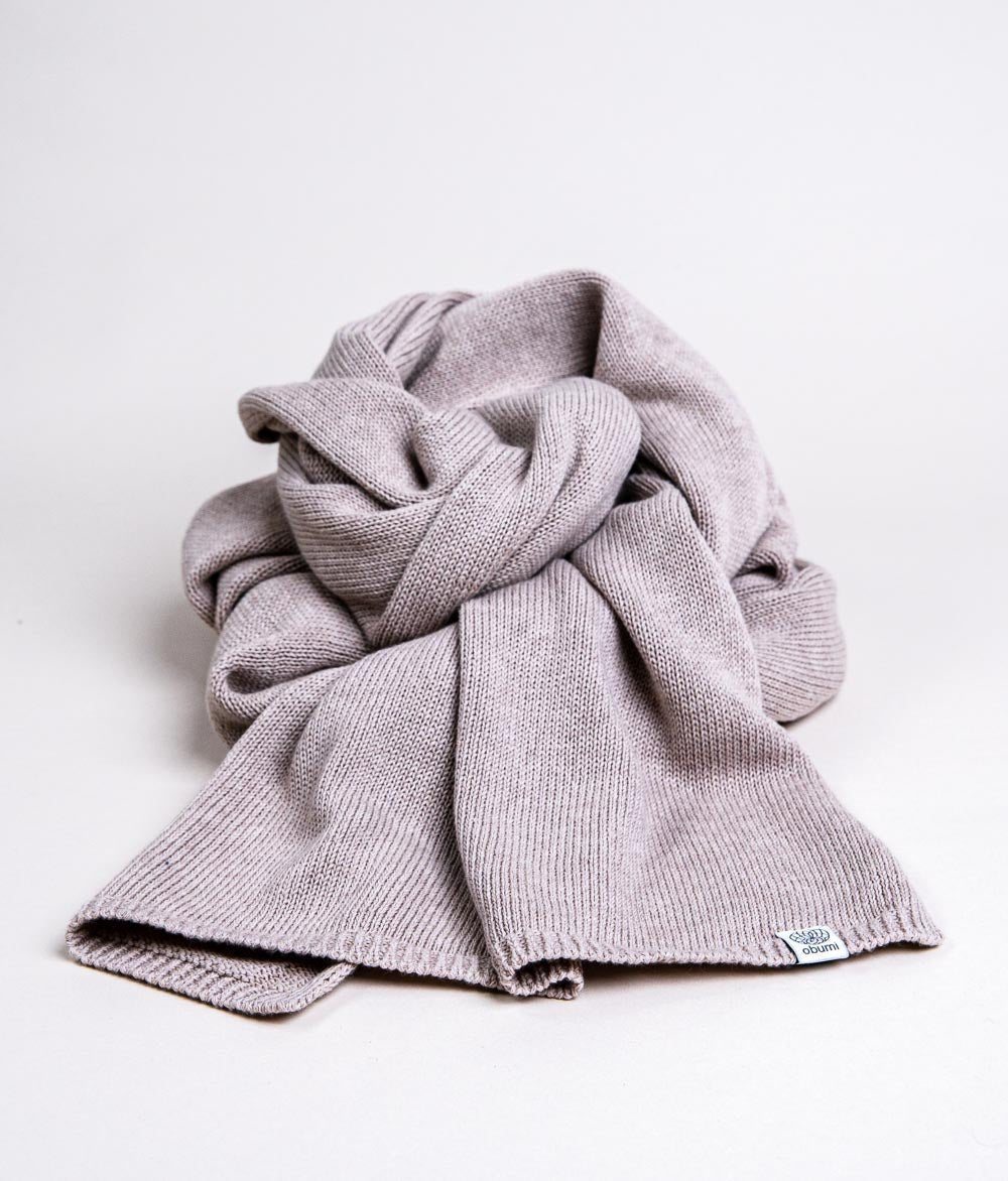 Schal Feinstrick aus Bio Baumwolle - Schals & Tücher - obumi - 762 - Beige Melange