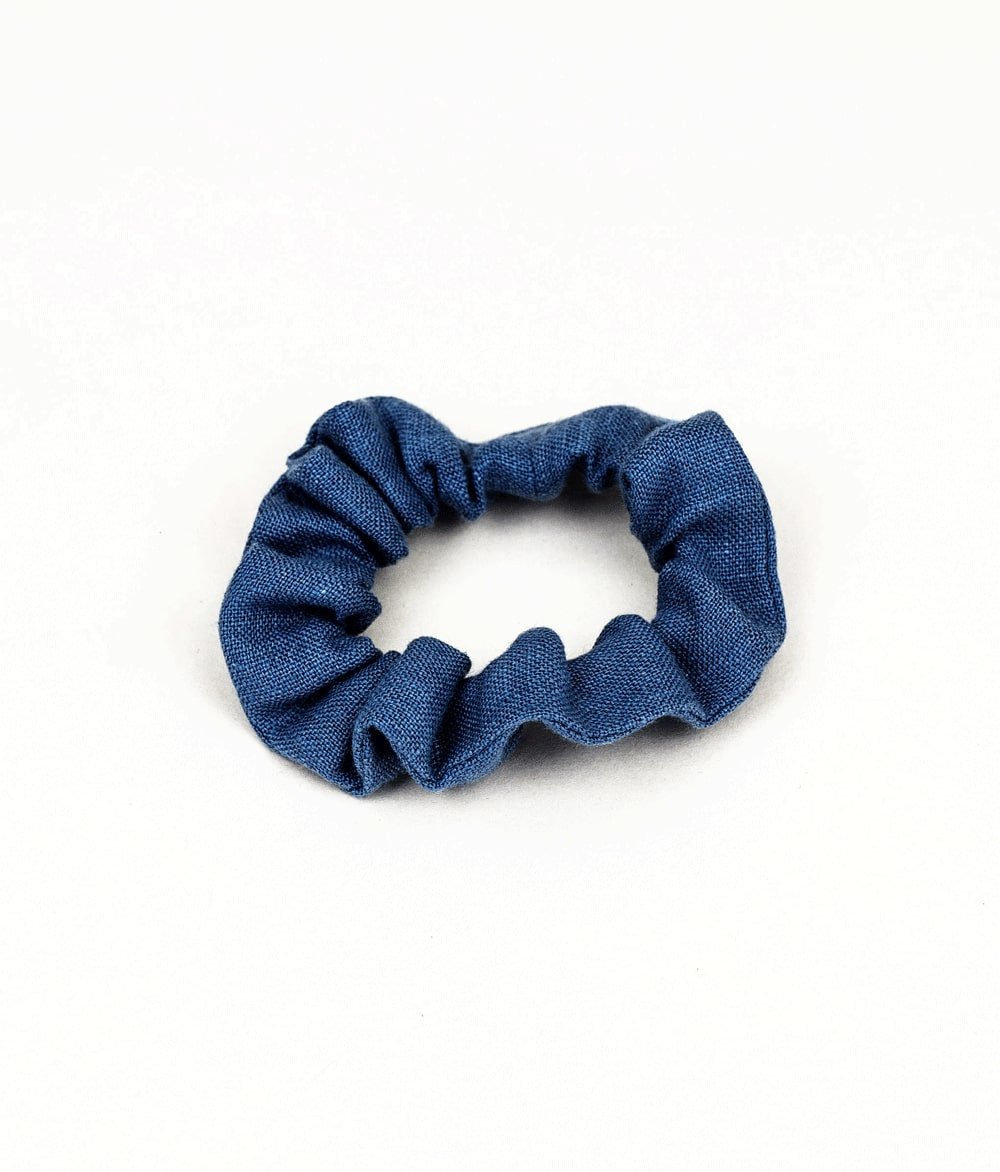 Scrunchie aus Leinen - Haargummis - obumi - 272 - Ocean Blue