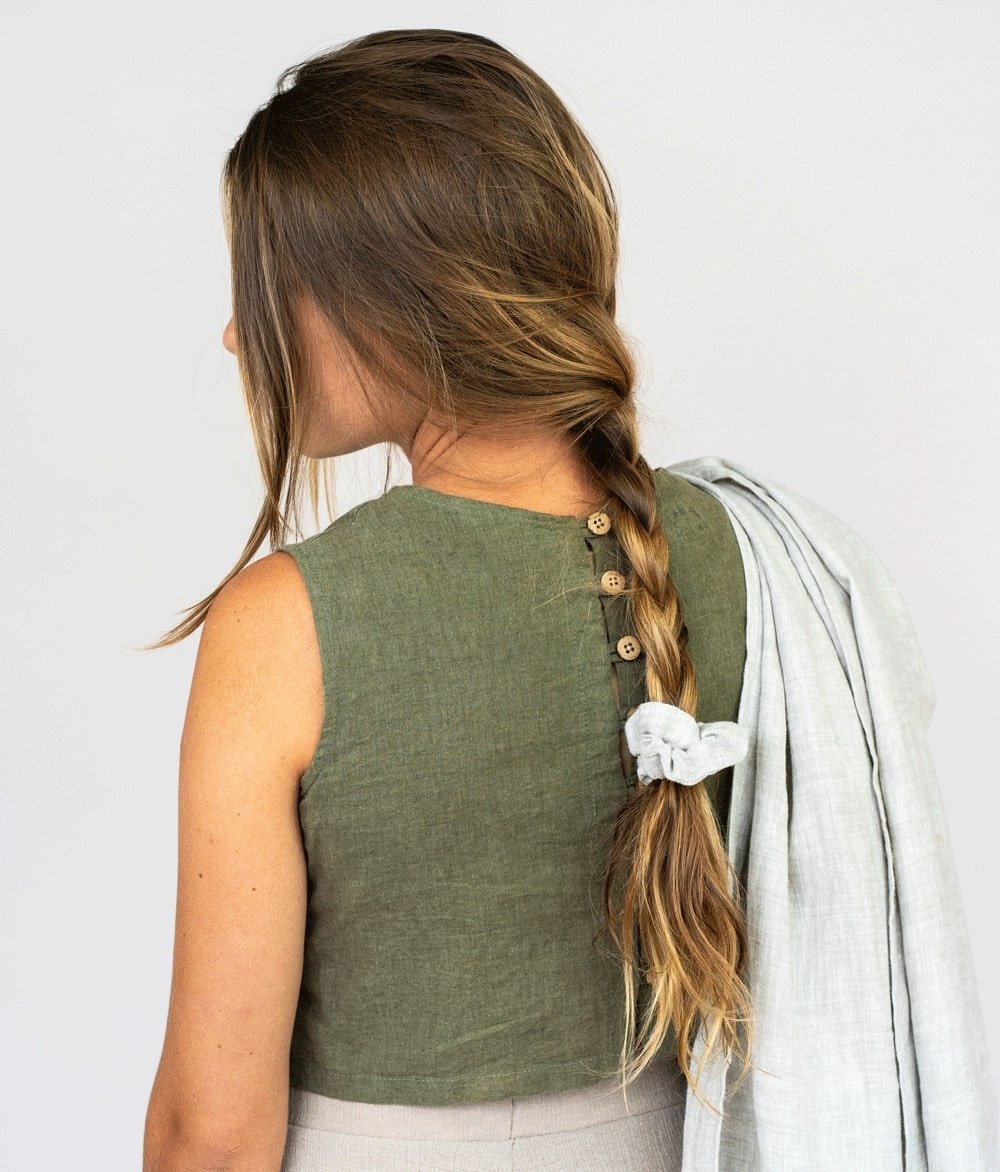 Scrunchie aus Leinen - Haargummis - obumi - 276 - Natural Melange