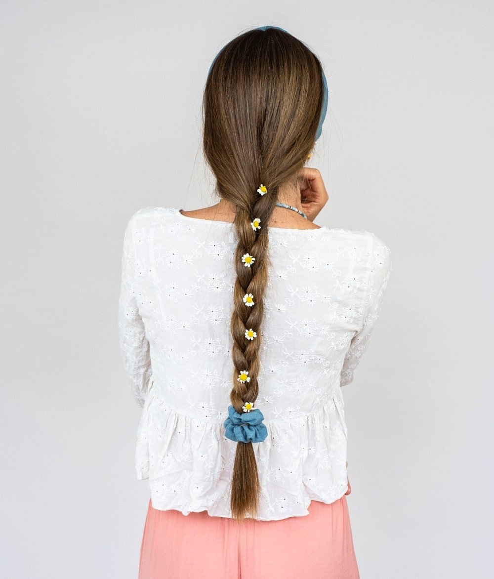 Scrunchie aus Leinen - Haargummis - obumi - 277 - Grey Blue