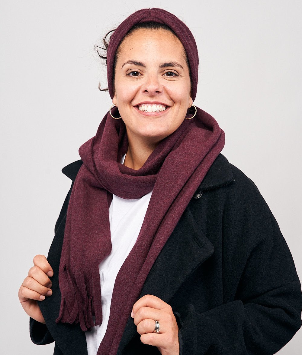 Stirnband Bow aus Bio Baumwolle - Stirnbänder - obumi - 132 - Burgundy