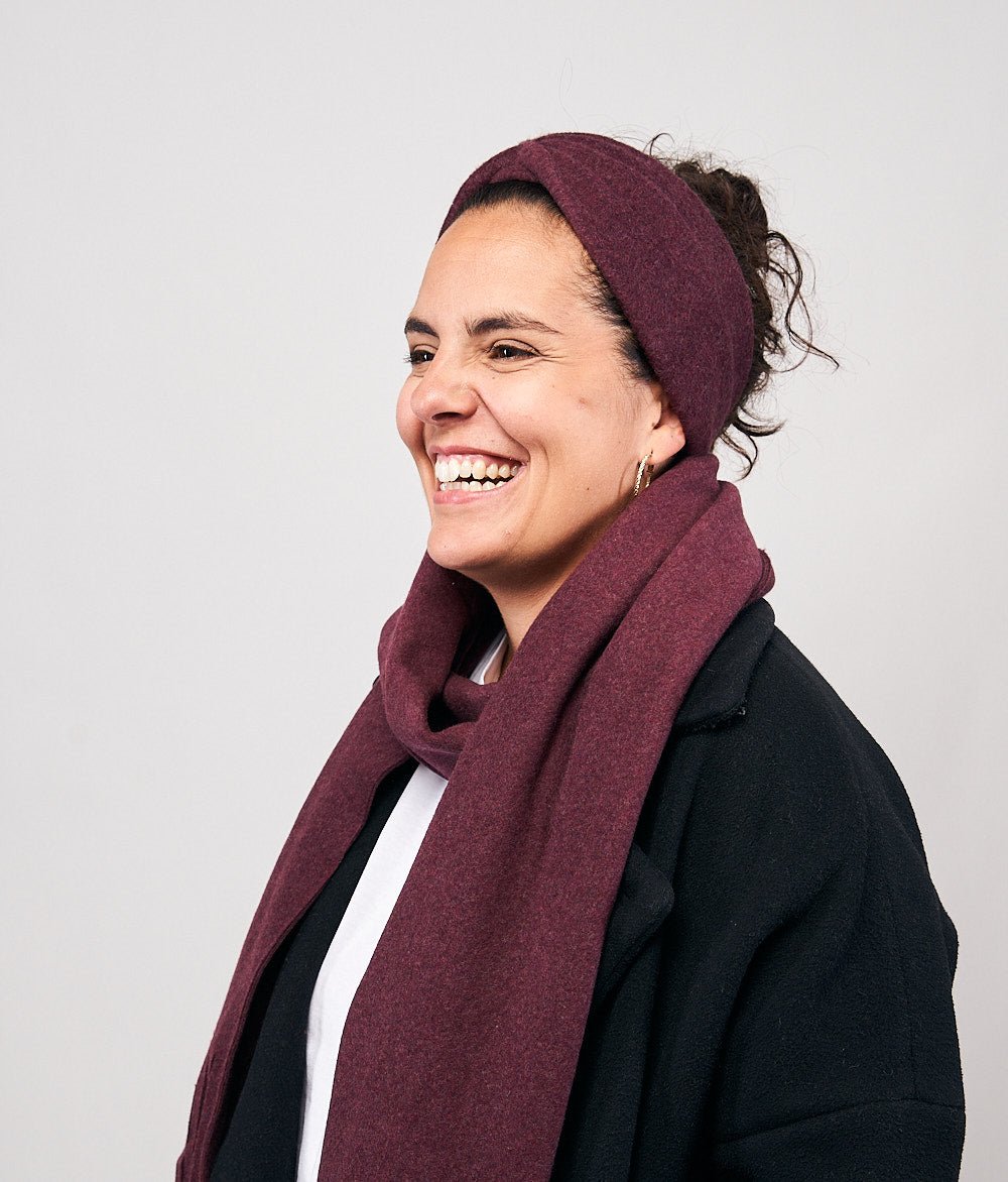 Stirnband Bow aus Bio Baumwolle - Stirnbänder - obumi - 132 - Burgundy