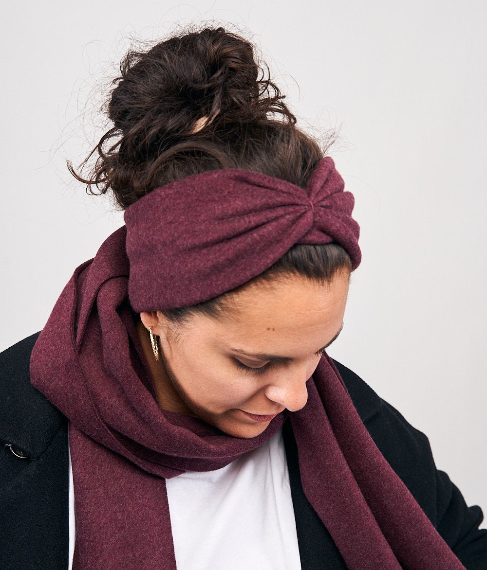 Stirnband Bow aus Bio Baumwolle - Stirnbänder - obumi - 132 - Burgundy
