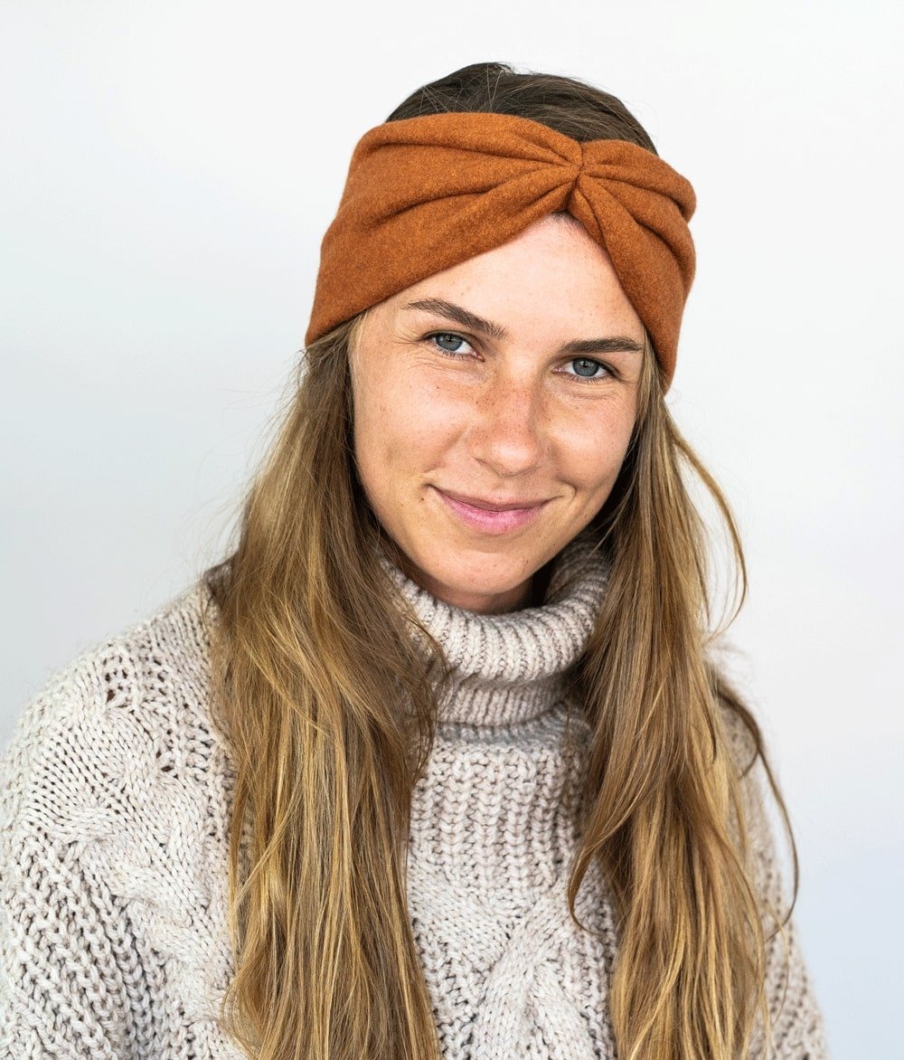 Stirnband Bow aus Bio Baumwolle - Stirnbänder - obumi - 134 - Rost