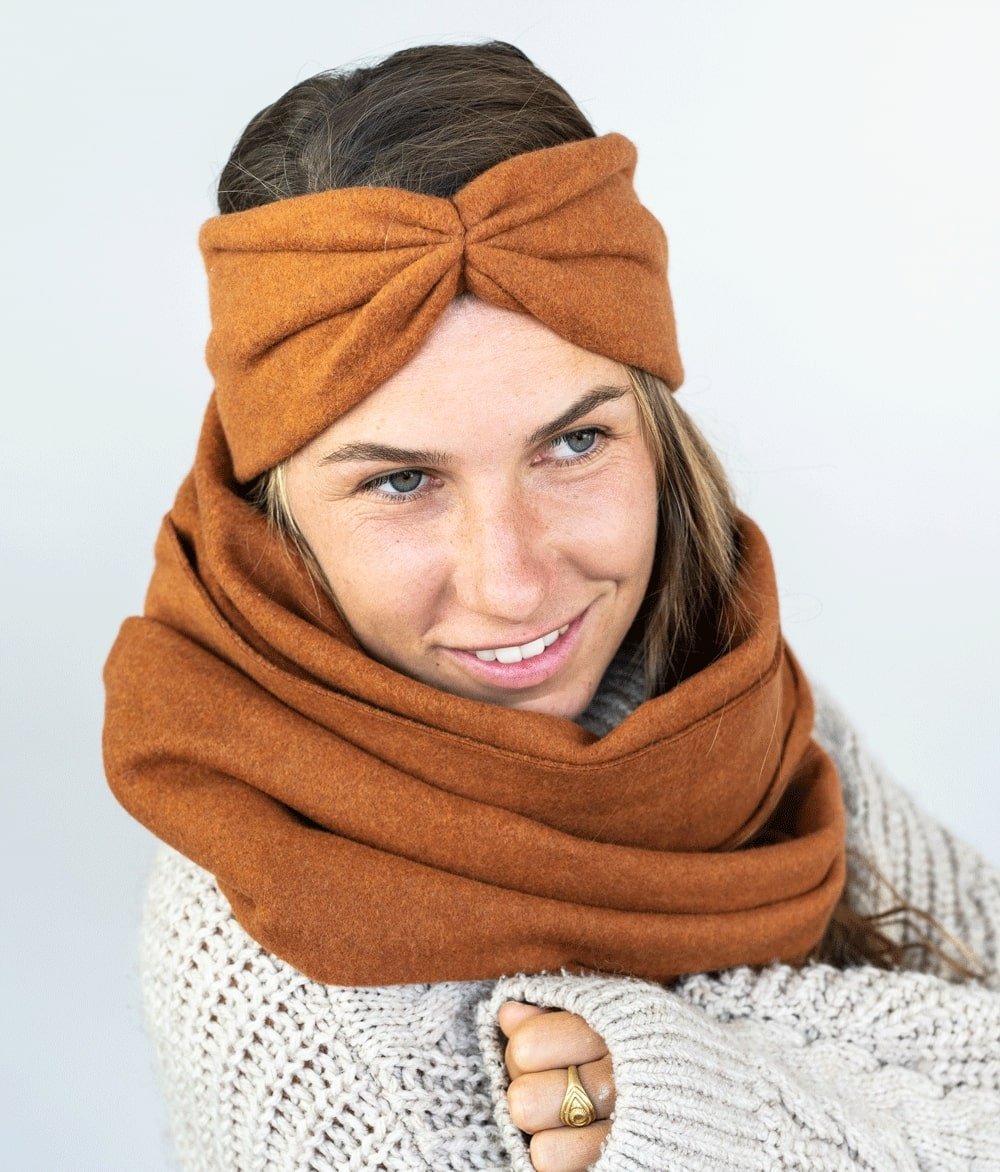 Stirnband Bow aus Bio Baumwolle - Stirnbänder - obumi - 134 - Rost