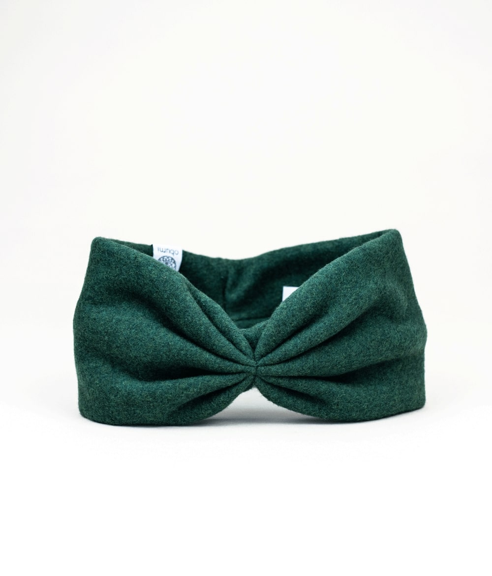 Stirnband Bow aus Bio Baumwolle - Stirnbänder - obumi - 135 - Forest Green