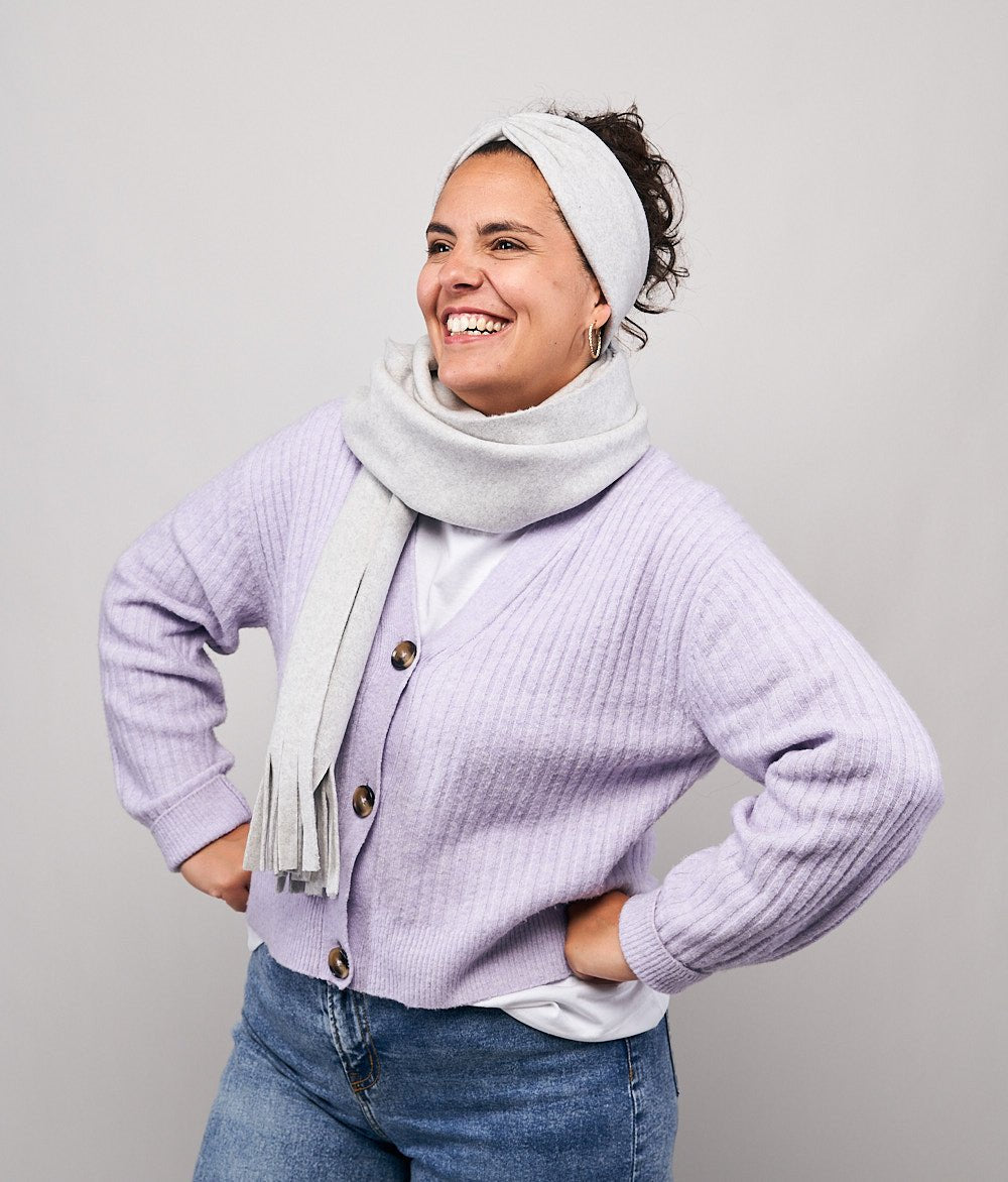 Stirnband Bow aus Bio Baumwolle - Stirnbänder - obumi - 139 - Light Grey