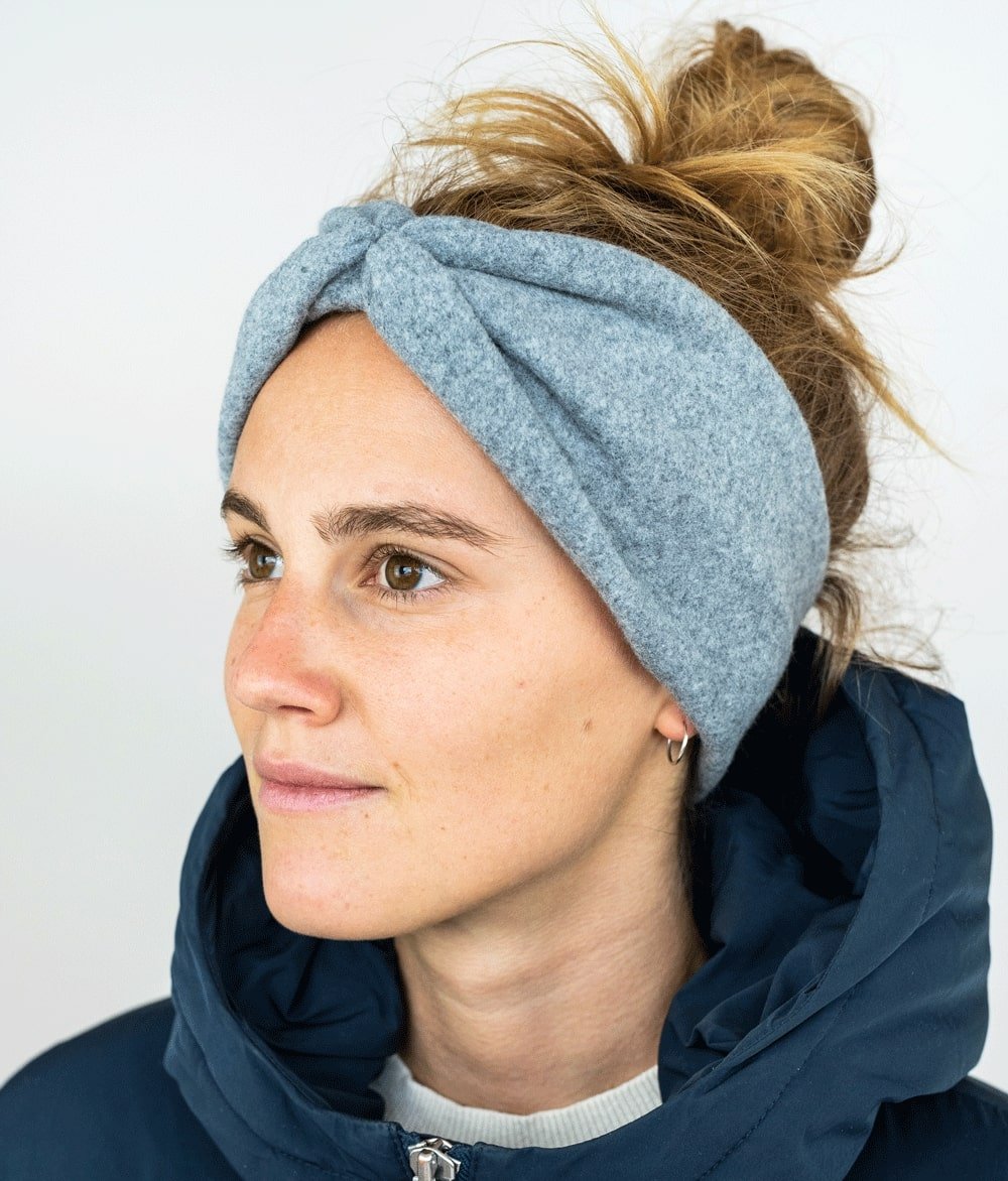 Stirnband Bow & Schal aus Bio Baumwolle - obumi - Forest Green