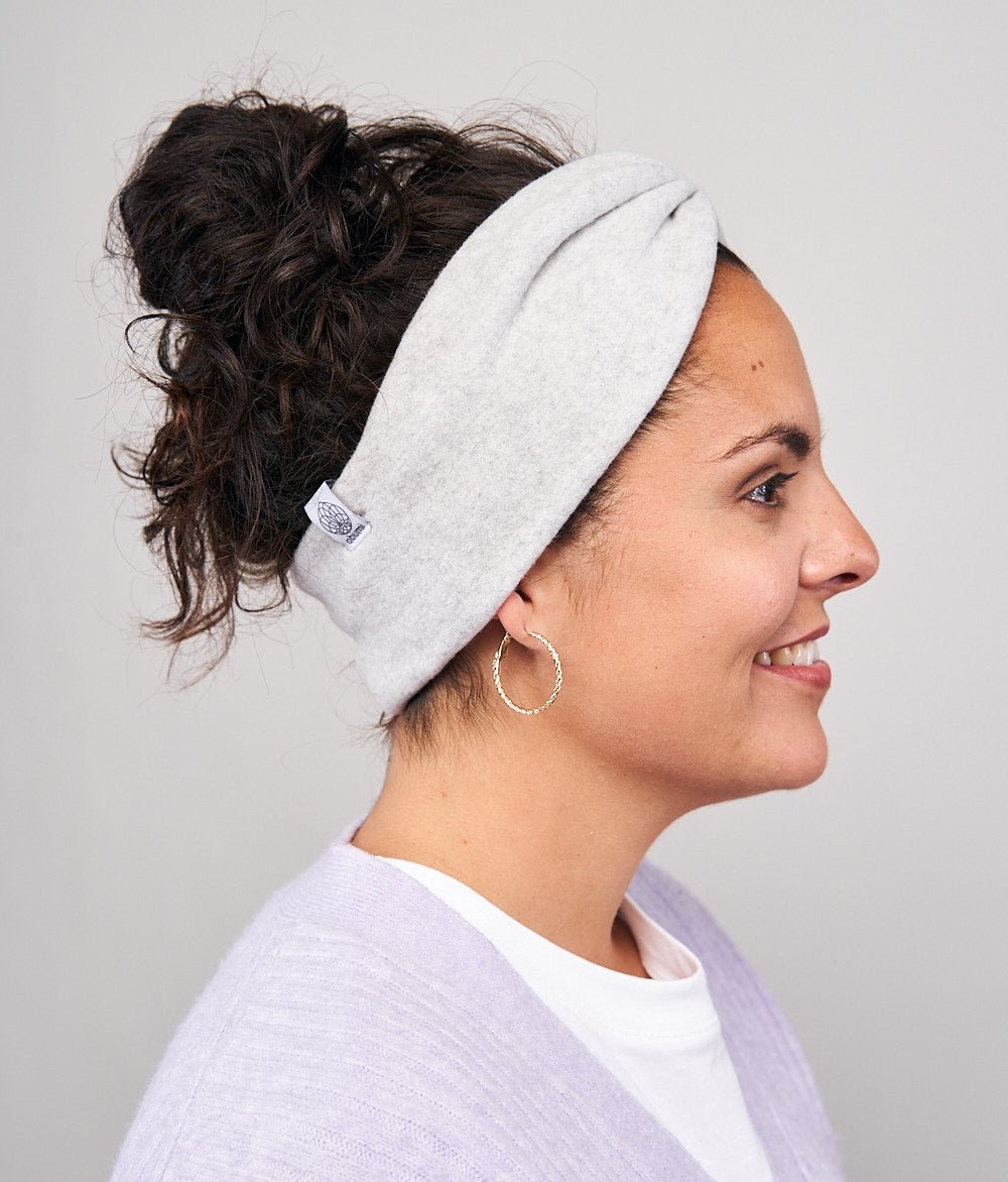 Stirnband Bow & Schal aus Bio Baumwolle - obumi - Light Grey