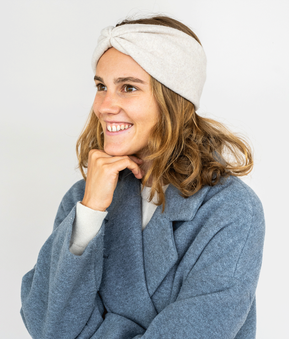 Stirnband Bow & Schal aus Bio Baumwolle - obumi - Rosa Melange