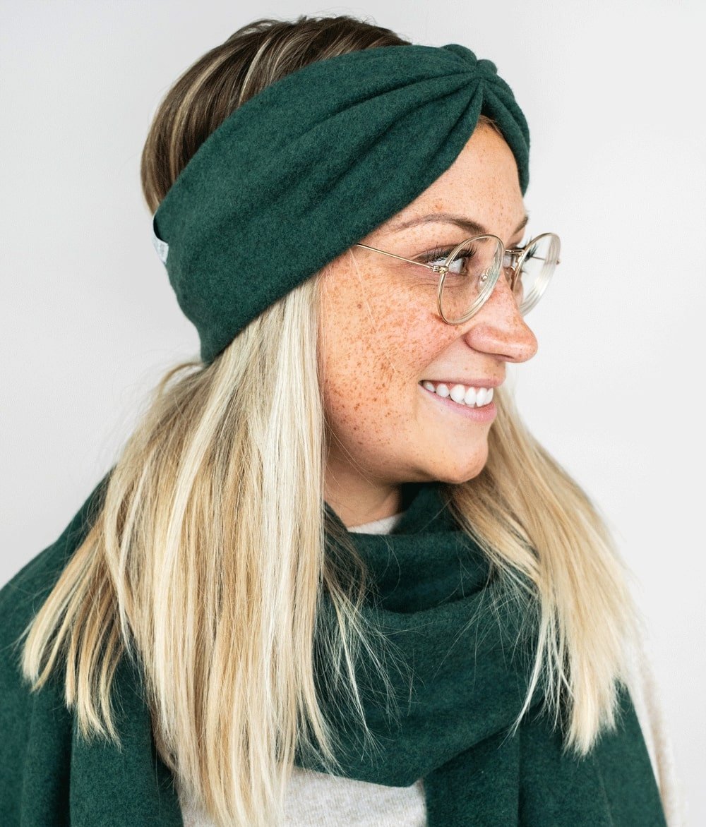 Stirnband Bow & Schal aus Bio Baumwolle - obumi - Soft Grey