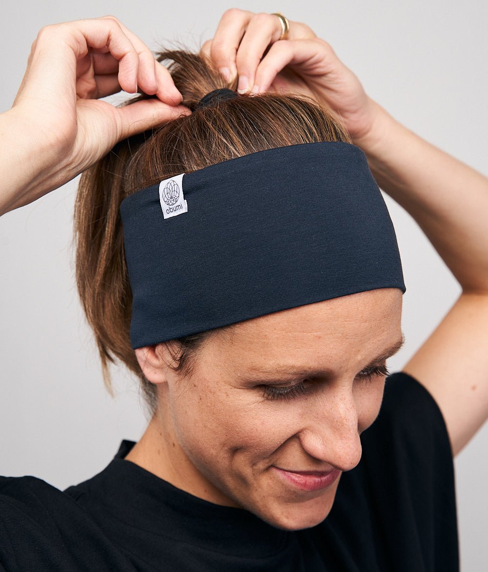 Stirnband Classic Breit aus TENCEL™ Modal - Stirnbänder - obumi - 414 - Navy