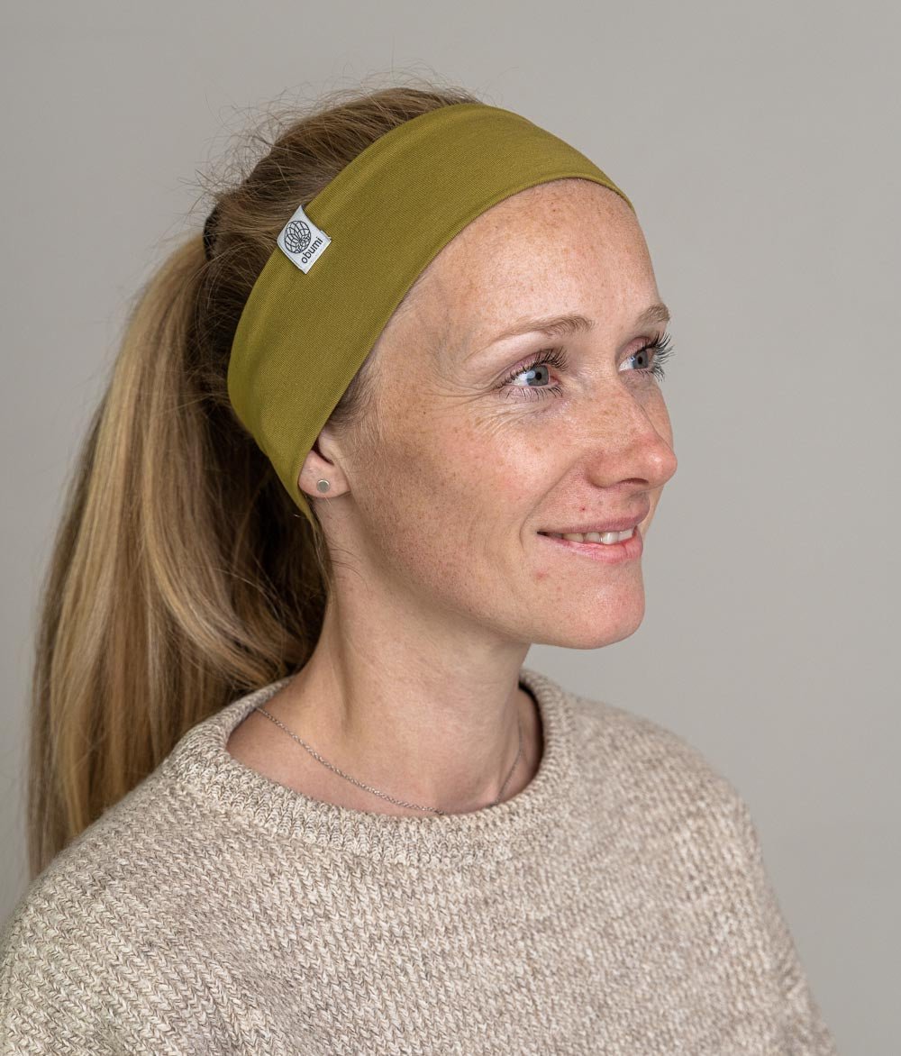 Stirnband Classic Schmal aus Bio Jersey - Stirnbänder - obumi - 370 - Olive