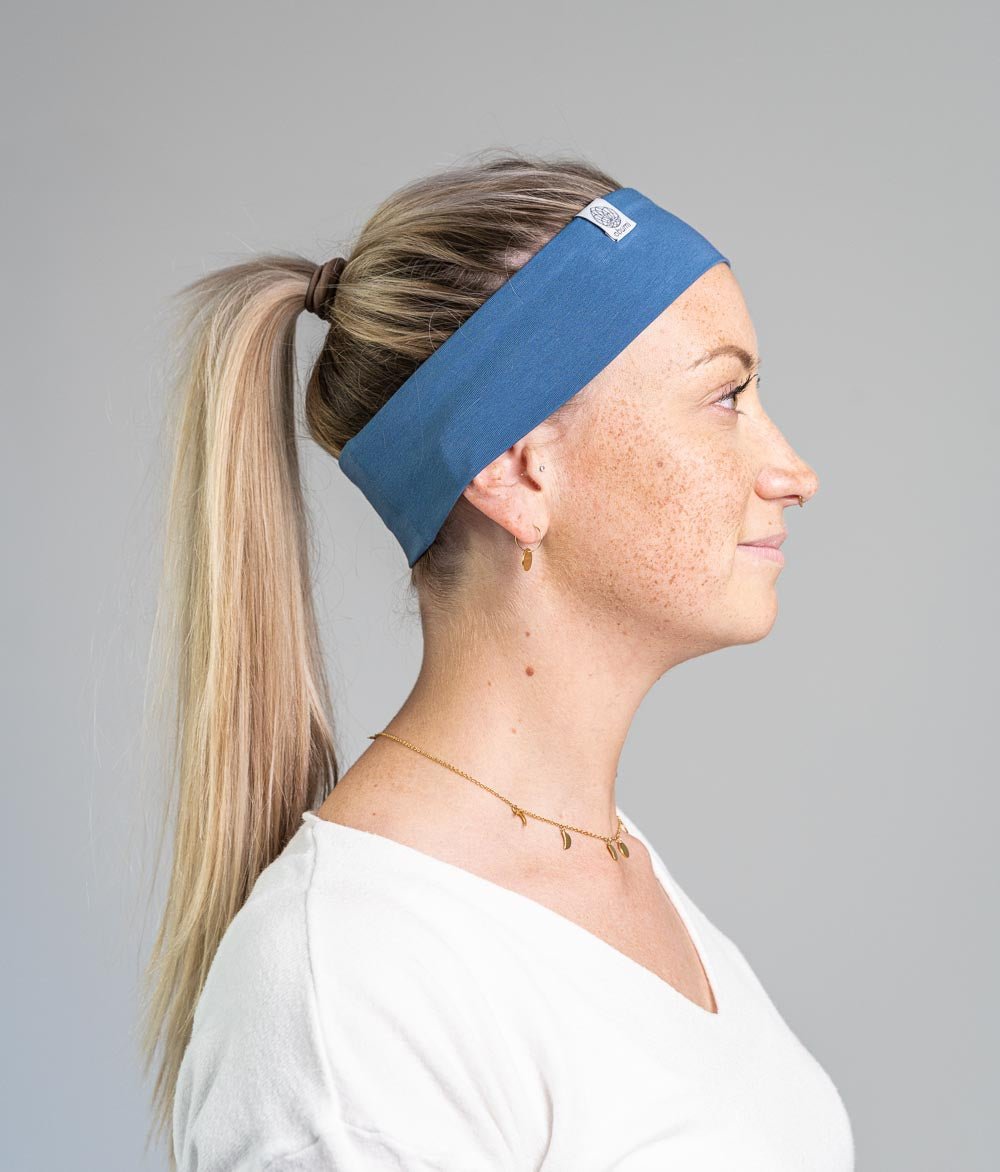 Stirnband Classic Schmal aus Bio Jersey - Stirnbänder - obumi - 371 - Grey Blue