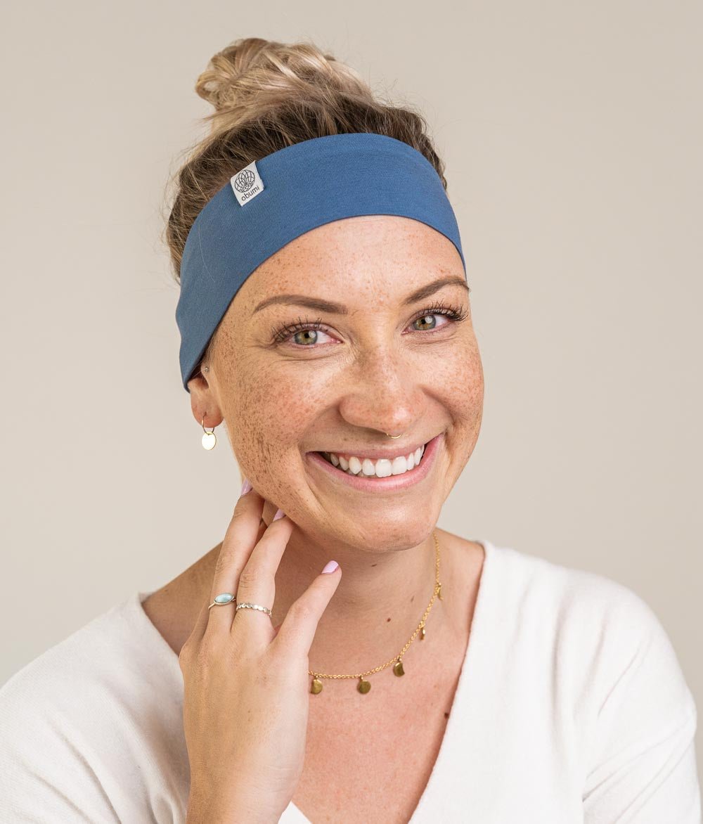 Stirnband Classic Schmal aus Bio Jersey - Stirnbänder - obumi - 371 - Grey Blue