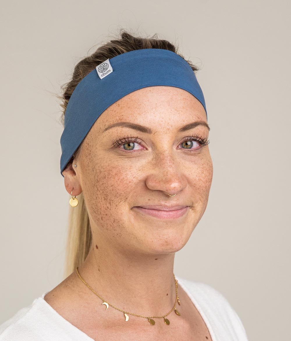 Stirnband Classic Schmal aus Bio Jersey - Stirnbänder - obumi - 371 - Grey Blue