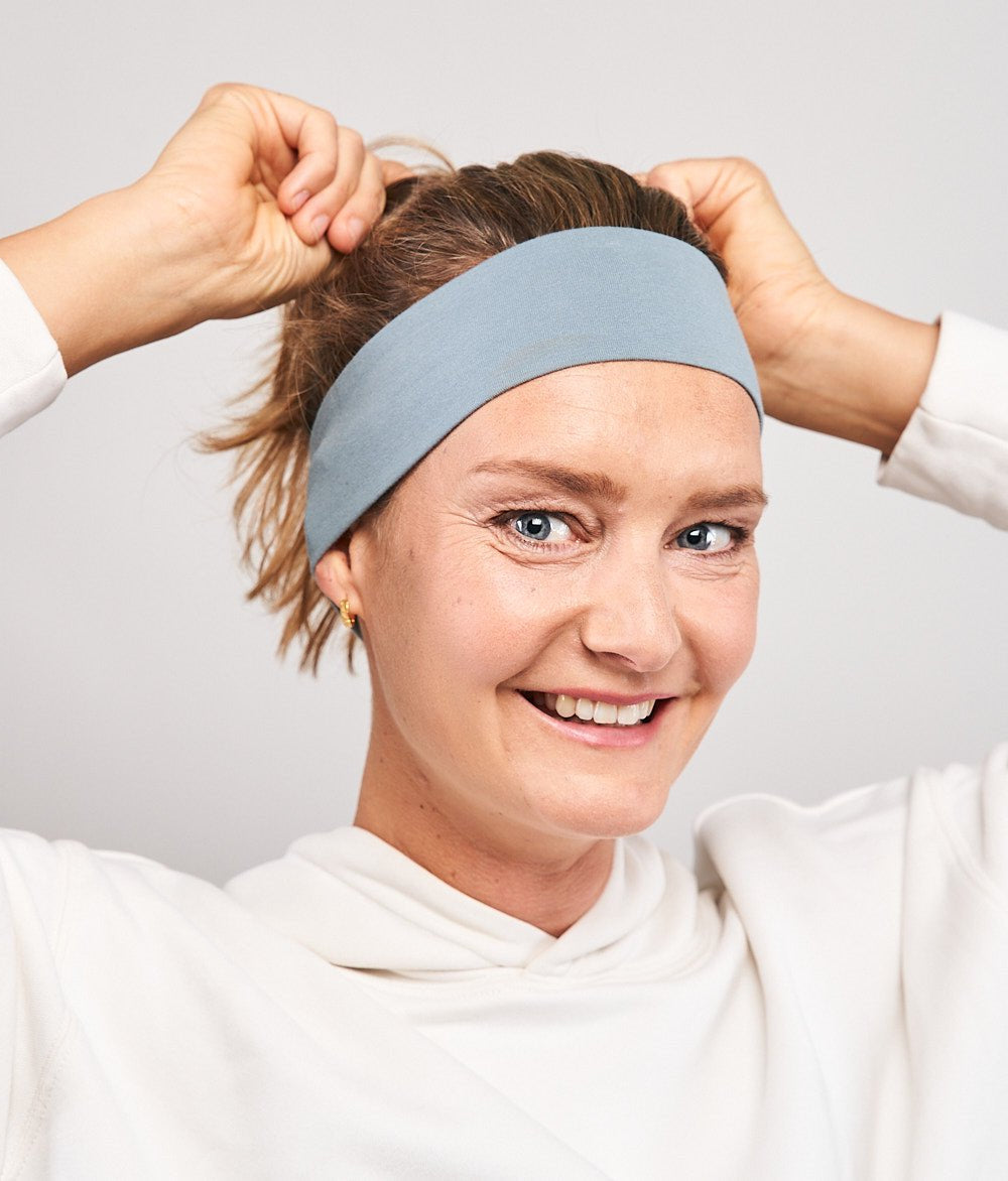 Stirnband Classic Schmal aus Bio Jersey - Stirnbänder - obumi - 373 - Air Blue
