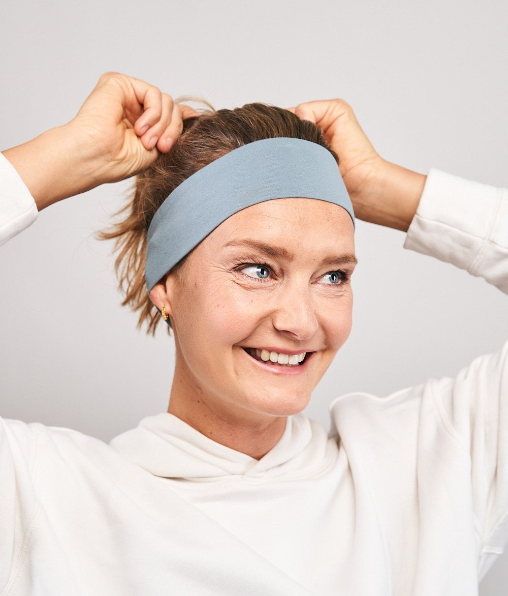 Stirnband Classic Schmal aus Bio Jersey - Stirnbänder - obumi - 373 - Air Blue
