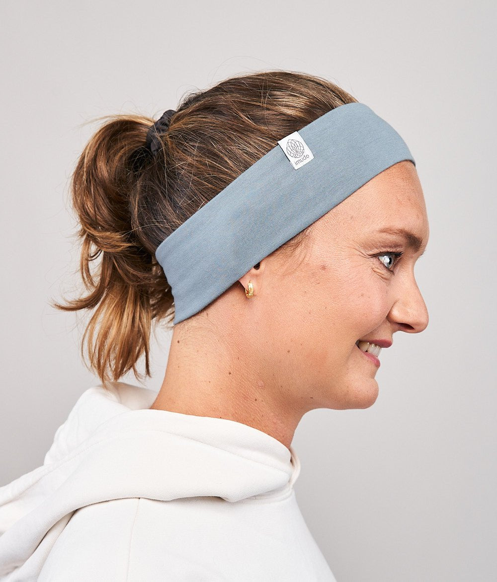 Stirnband Classic Schmal aus Bio Jersey - Stirnbänder - obumi - 373 - Air Blue