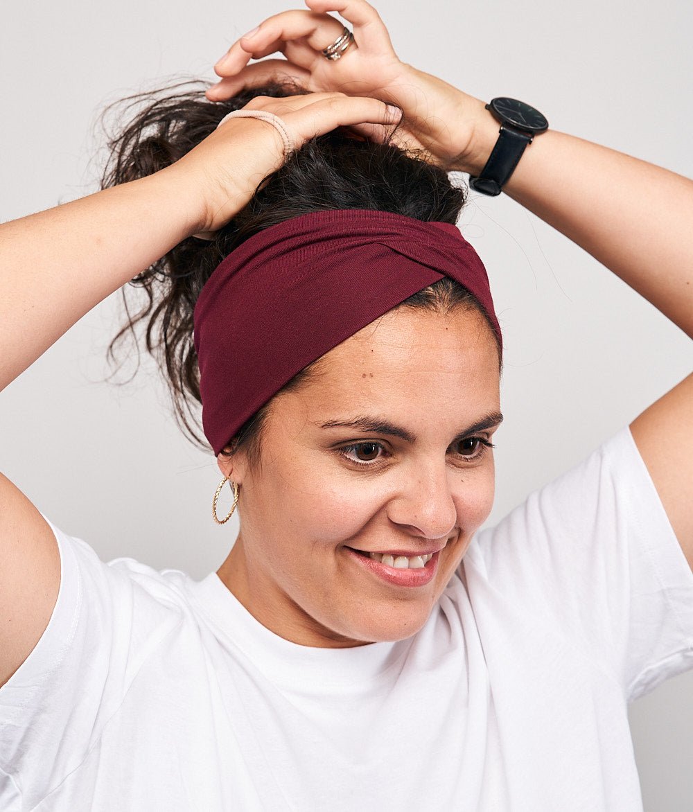 Stirnband Knot aus TENCEL™ Modal - Stirnbänder - obumi - 351 - Burgundy