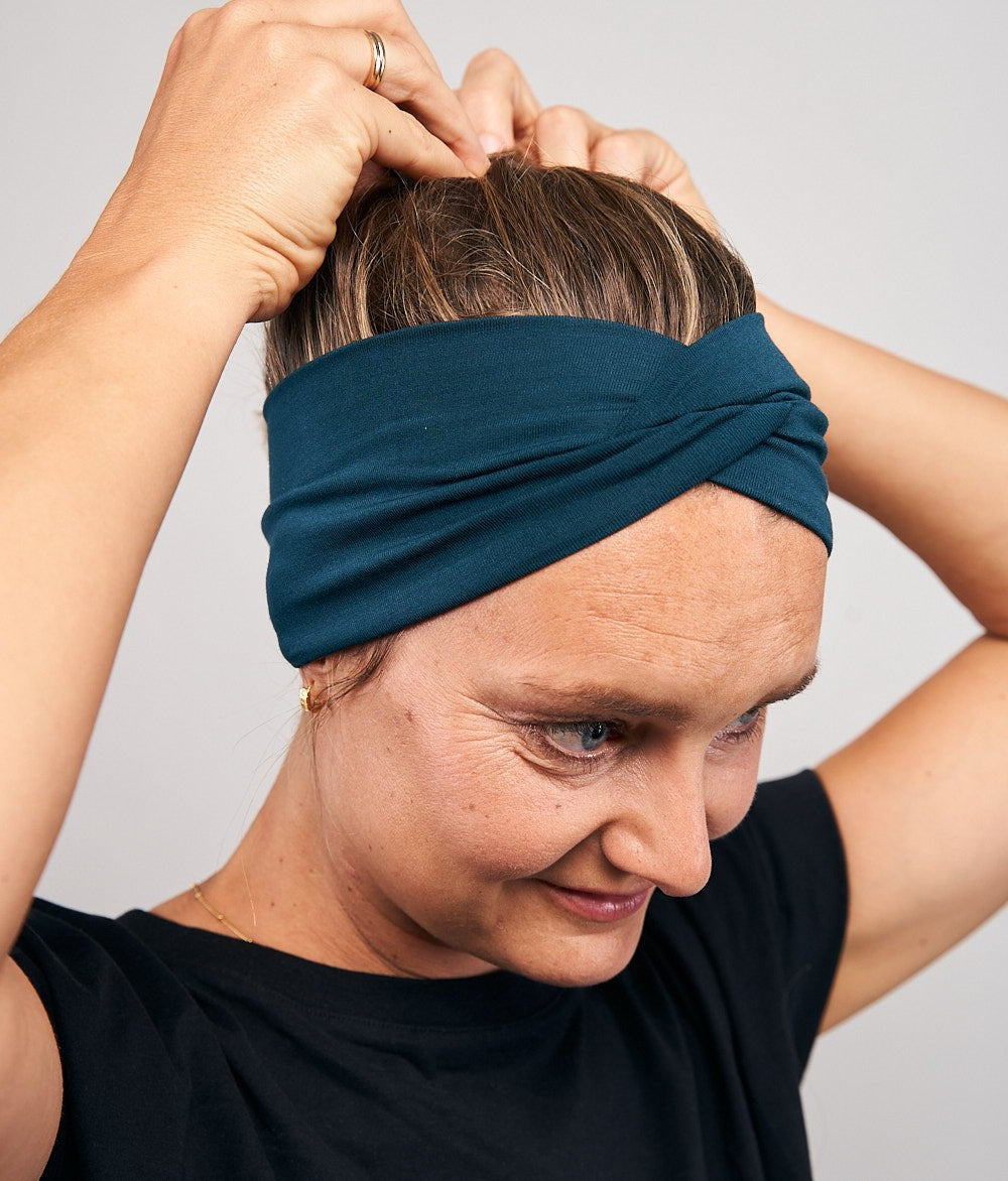 Stirnband Knot aus TENCEL™ Modal - Stirnbänder - obumi - 352 - Petrol