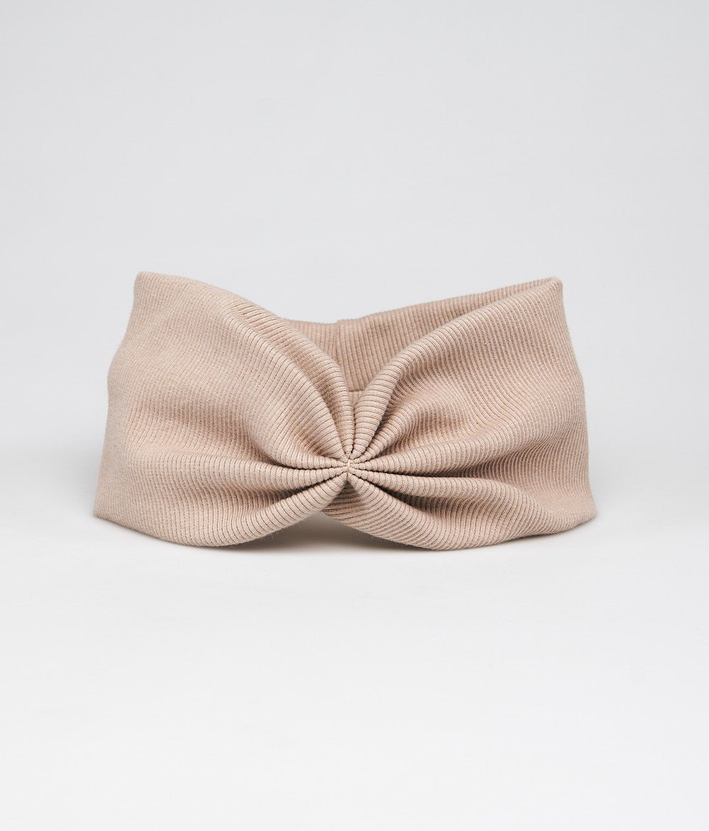 Stirnband Rippe Bow aus Bio Baumwolle - Stirnbänder - obumi - 822 - Beige